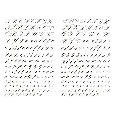 ESC05 Cursive Script Font Craft Stickers, 1/2-inch, 312-piece, Black