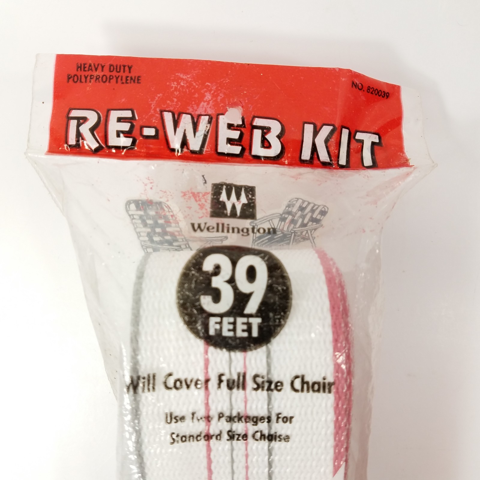 Vintage Lawn Chair Replacement Webbing by Wellington Lot of 2 New Old Stock