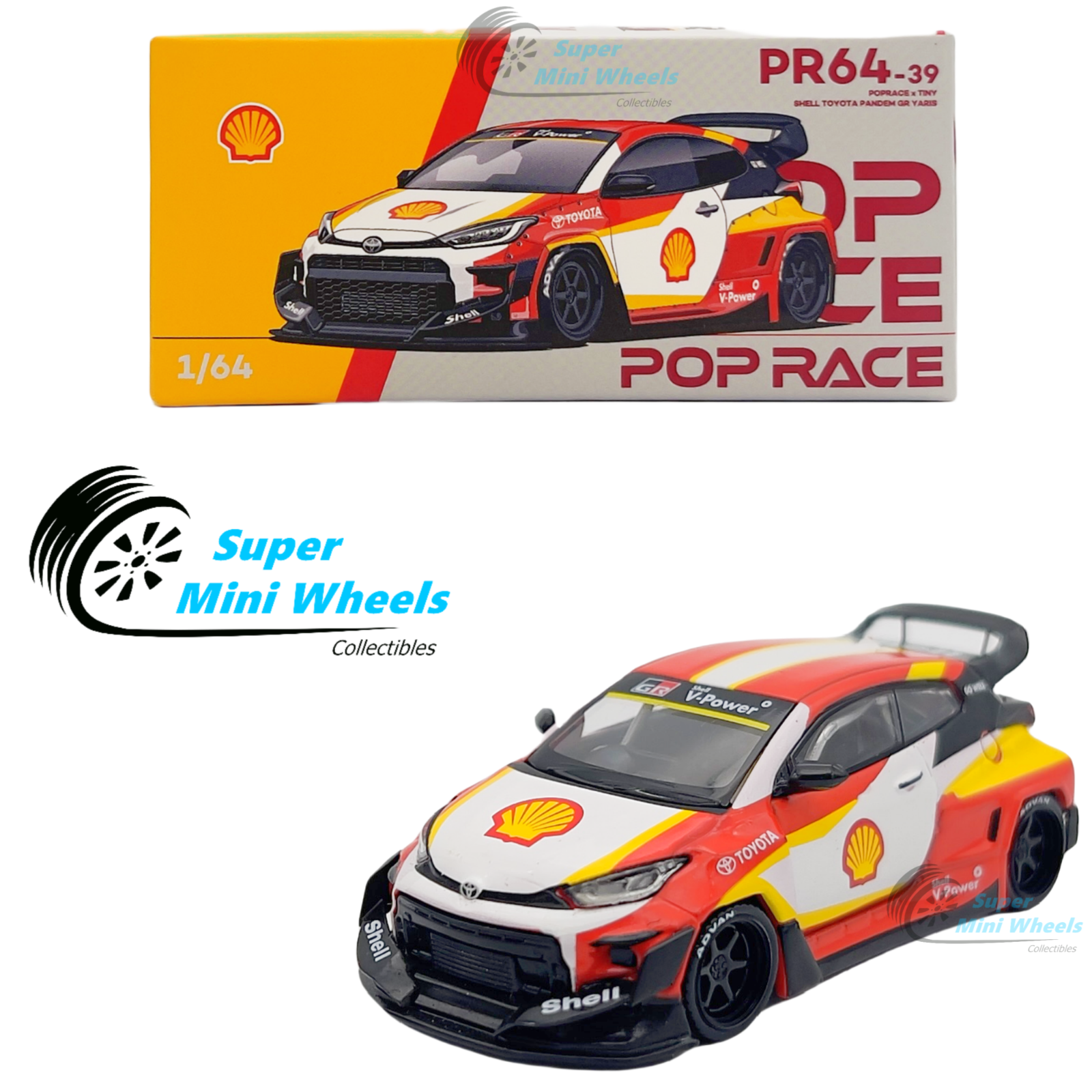 XCarToys x Pop Race 1:64 PANDEM GR Yaris Chrome Black