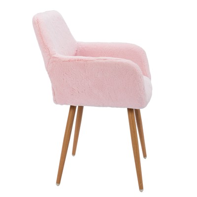 S Faux Fur, Mid Century Side Chairs Solid Steel Leg