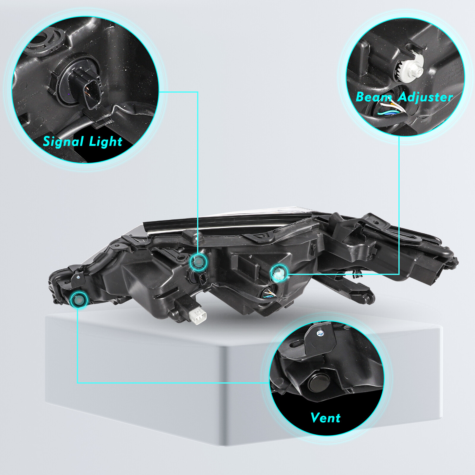 [ Passenger Side] For 2018-2023 Toyota Camry L LE SE W/LED Projector Headlight