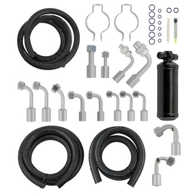Air Conditioning Hose Kit 134A Beadlock Fitting Black Drier Professional Grade