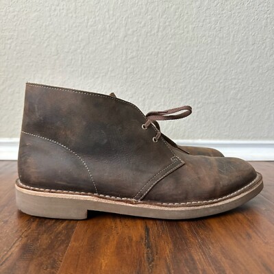 CLARKS Mens ''Roddey'' Chukka Boots Lace Up in Brown Leather US 13M UK 12G EU 47