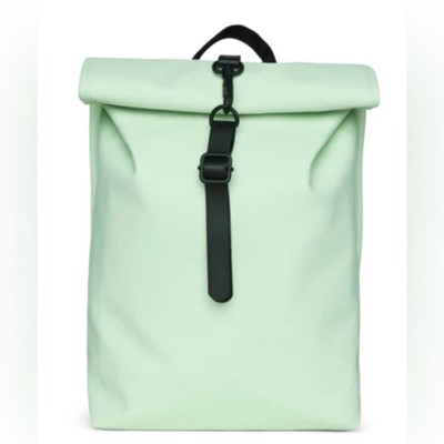 NWT Rains Rolltop Rucksack M in Mineral Mint Green