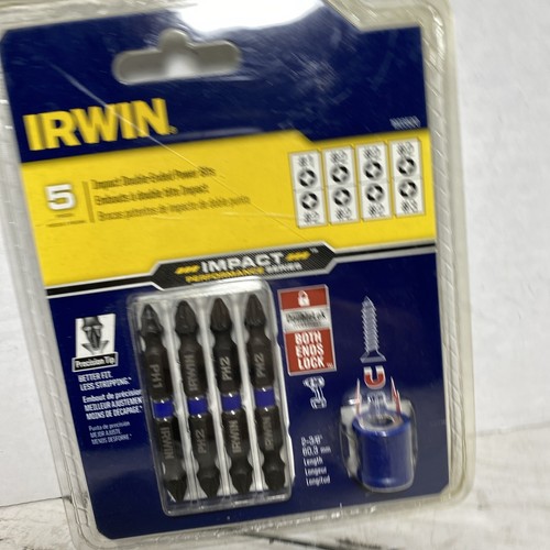 IRWIN 5pc Impact Double-Ended #1 #2 #3 Phillips Power Drill Bi...