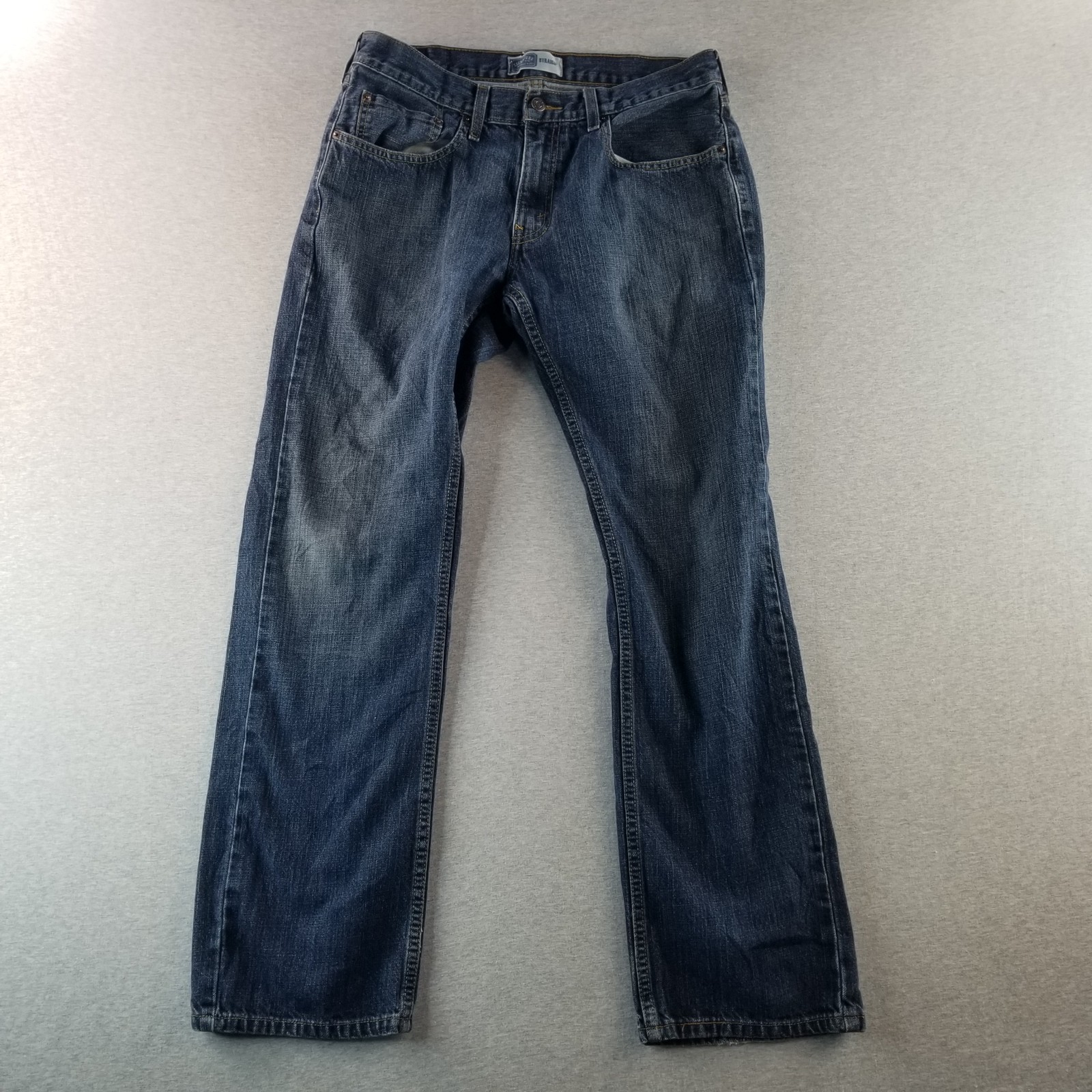 Levi Jeans Men's Sz 33x32 VTG Straight Dark Wash 100% Cotton Normcore Cute Nice
