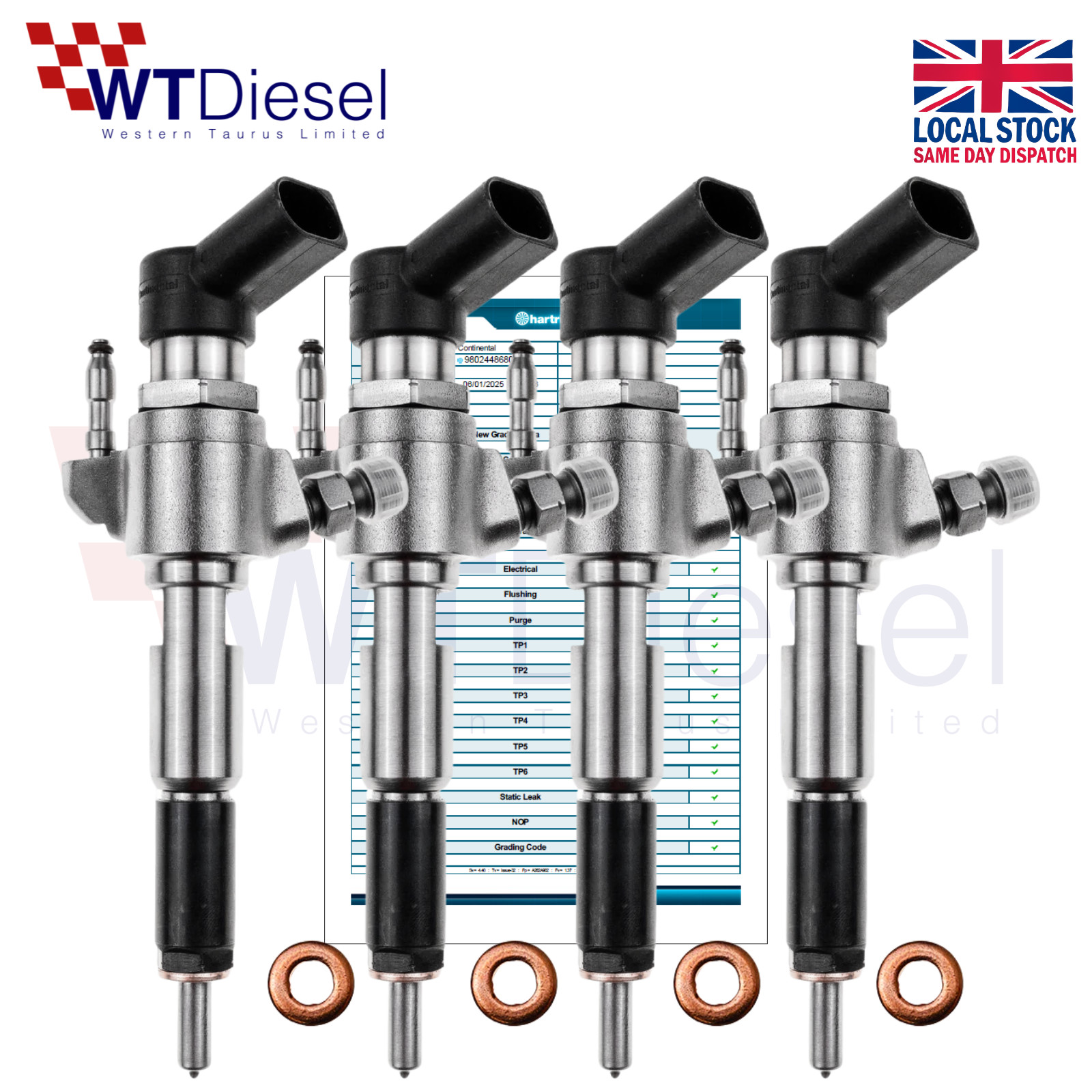 X4 Siemens 9674973080 Diesel Fuel Injector |1.6 TDCi D2| Ford Citroen Peugeot
