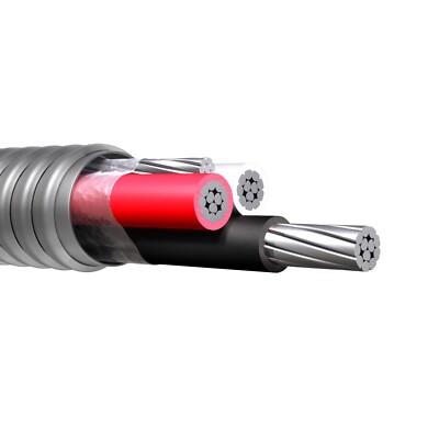 75' 6/3 Type MC Aluminum Conductor Interlocked Armor Metal Clad Cable 600V