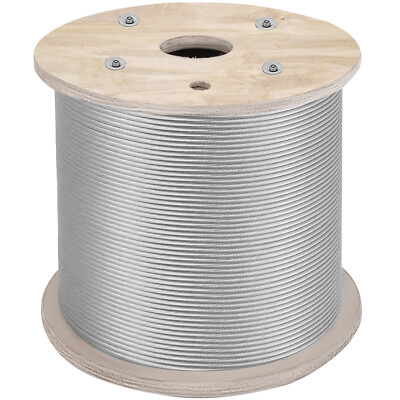 VEVOR T304 Stainless Steel Cable 1/4'' 7x19 Steel Wire Rope 200ft Cable Railing