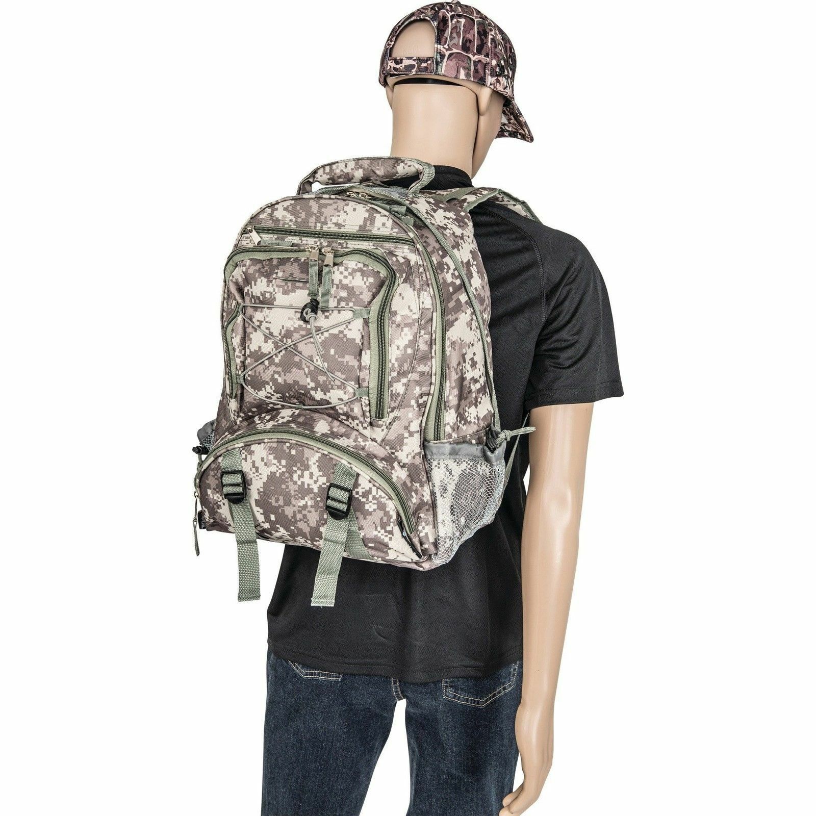 Outdoor Camo School Backpack, Mens Army Military Camping Hik