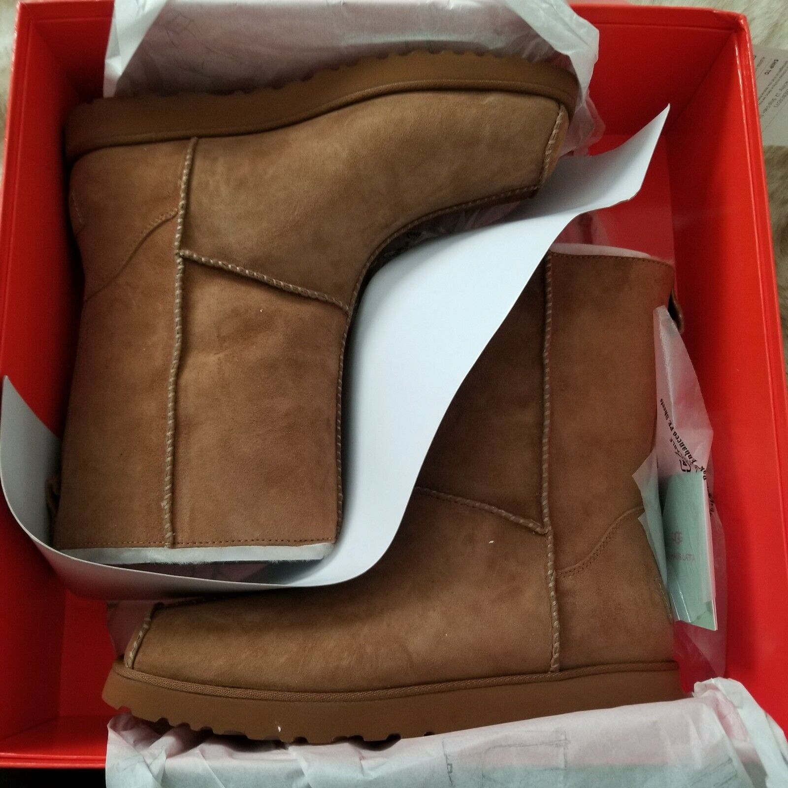 Pre-owned Ugg X Eckhaus Latta Men's Square Toe Shearling Boots Brown Select Size Msrp $525