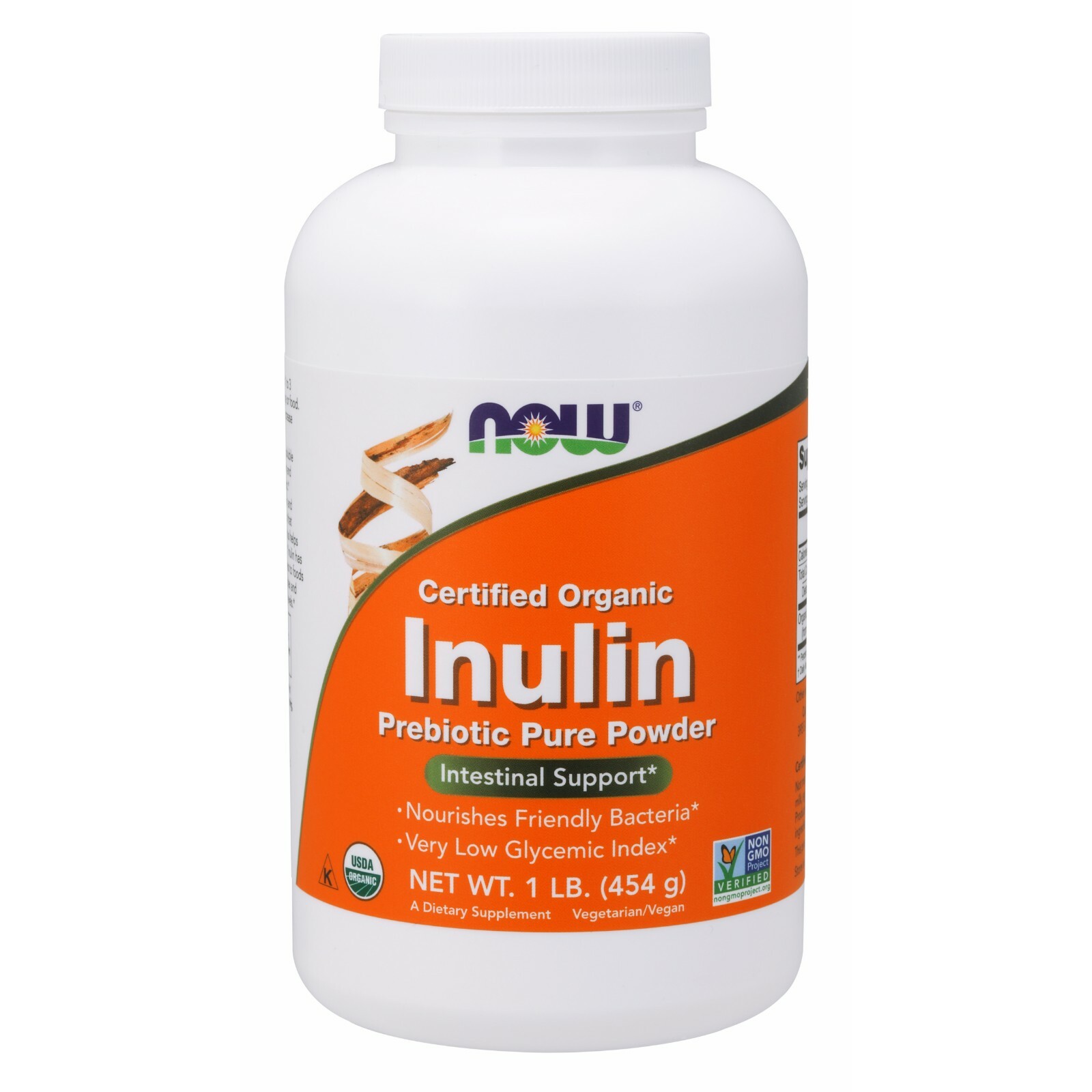 NOW Foods Inulin Prebiotic Pure Powder, органический, 1 фунт.