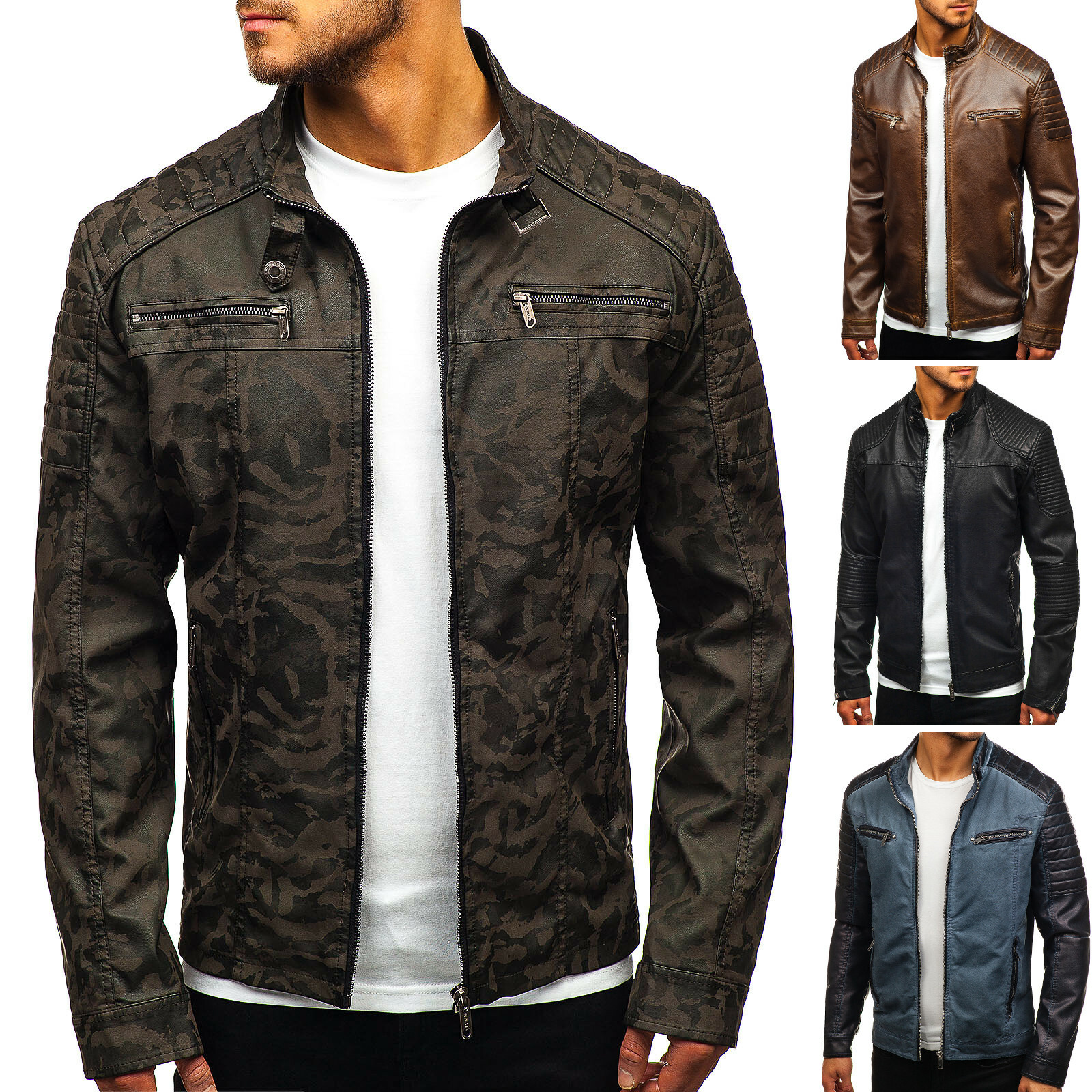 Herren Jacke Kunst Lederimitat Bikerjacke Jeans Jacke Streetwear Dope Neu Clothes Shoes Accessories Entrepreneurship Bt