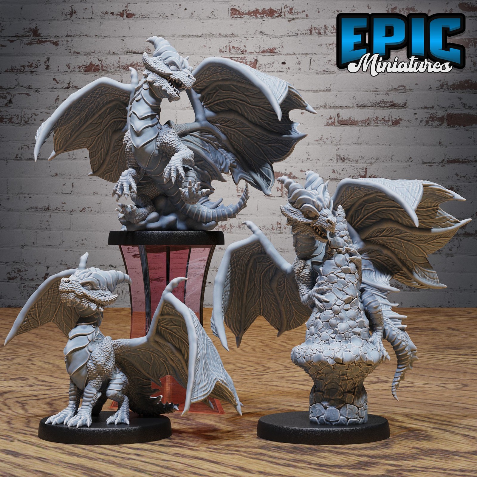 Cooper Dragon Wyrmling Set | Epic Miniatures | 28mm Scale Fantasy RPG Miniatures