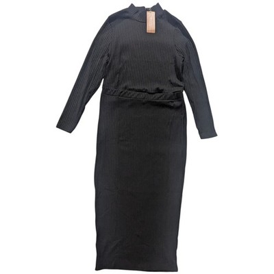 Women’s SHEIN 2XL Black Ribbed 2-Piece Set – Skirt & Crop Top, NWT