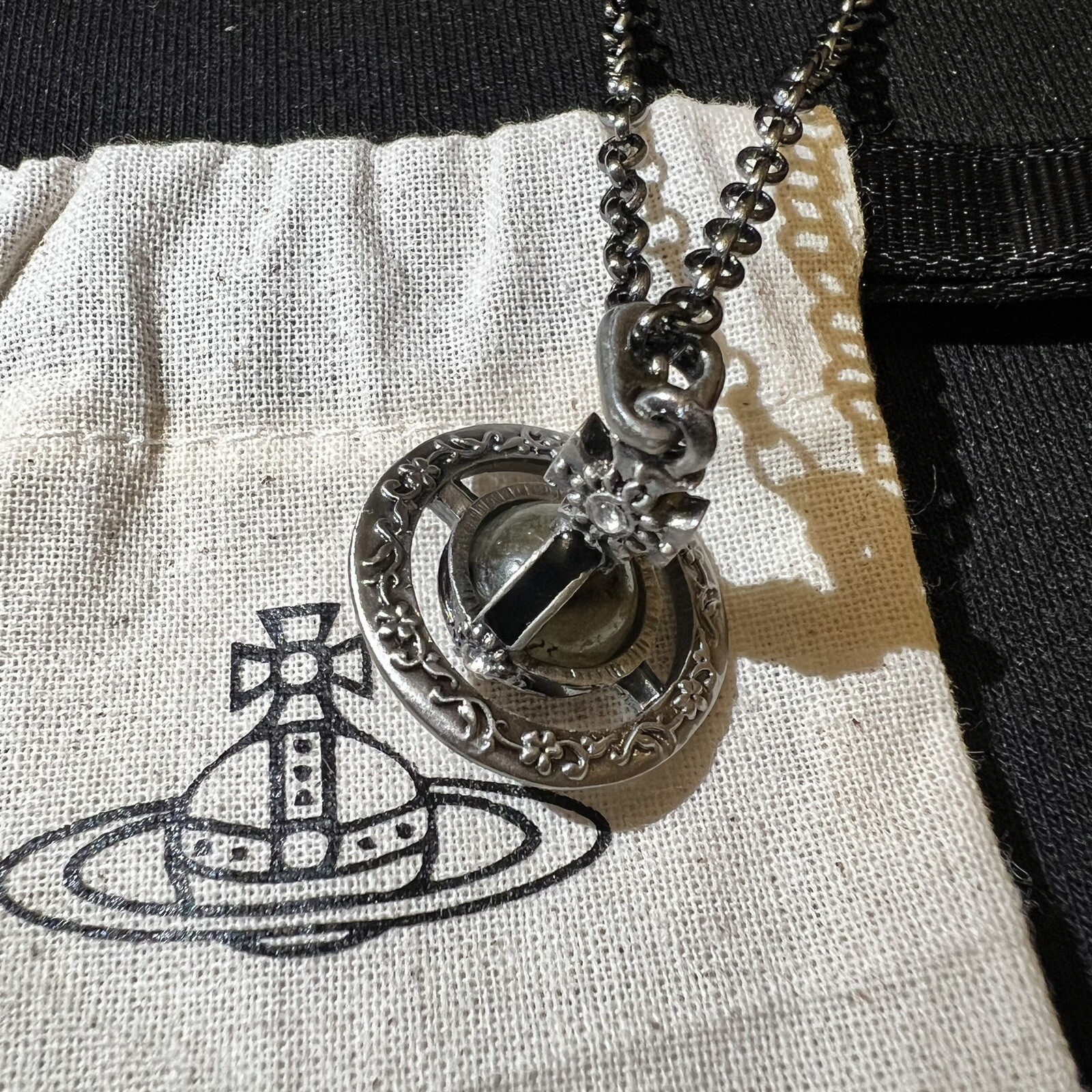 Vivienne Westwood 3D Orb globe Grey Stone Carving Vintage