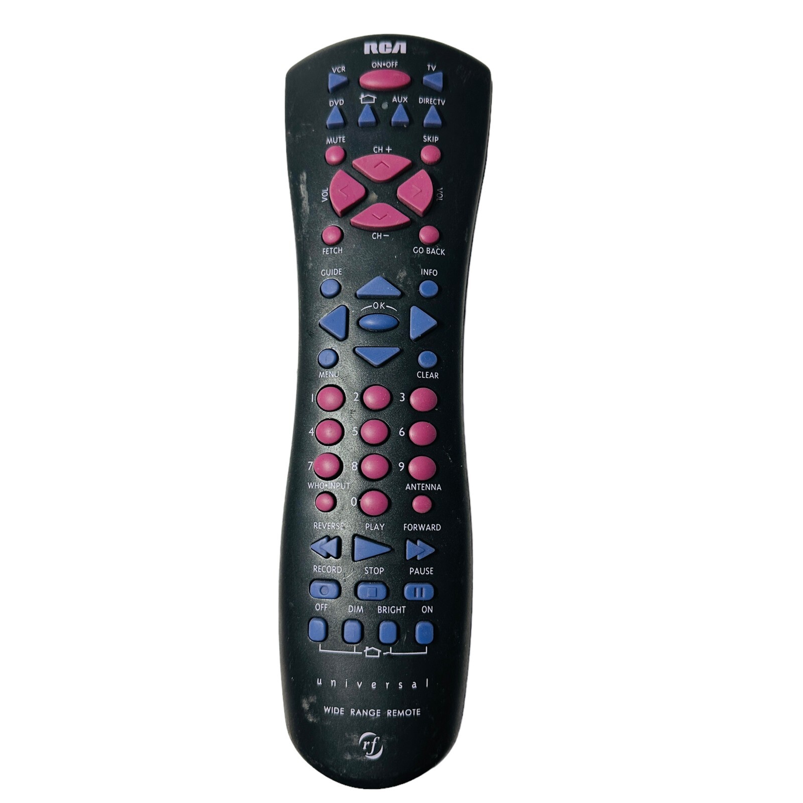 RCA D770 6 Device RF Capable DirecTV Universal Remote Control Pink Buttons Black