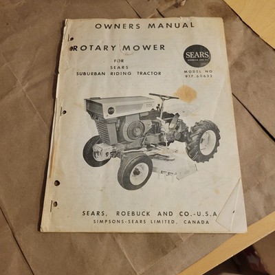 David Bradley Sears Suburban Riding Tractor Owner Mower manual 917.60632 12 page