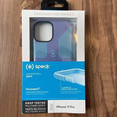 Speck CandyShell Grip iPhone 11 Pro Case, Wisteria Purple/Mykonos Blue