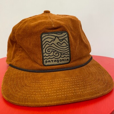 PATAGONIA Seazy Breezy Corduroy Hat Saddle Rust Brown Waves Mountains Air - ALL