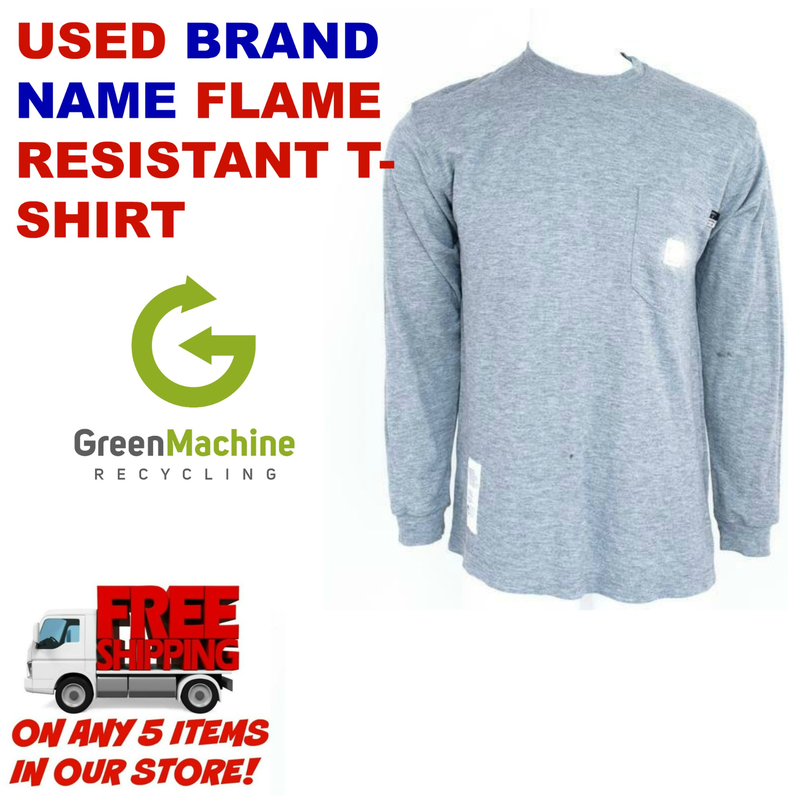 Used Flame Resistant FR T-Shirt Brand Name Cintas Dickies Unifirst | eBay