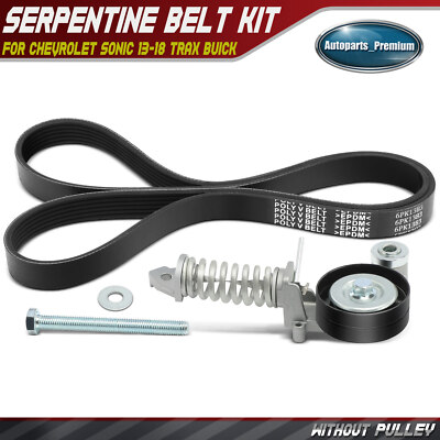 2Pcs Serpentine Belt Drive Component Kit for Chevrolet Sonic 13-18 Trax Buick