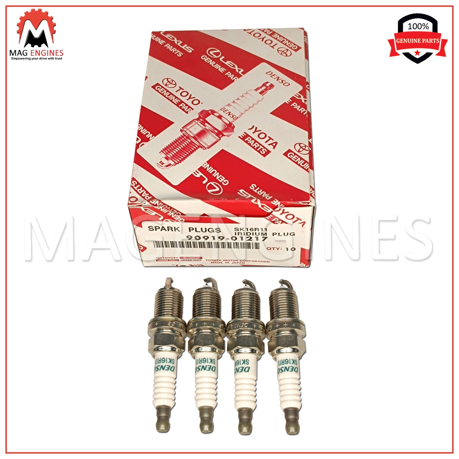 ポケマニ 90919-01217 x4 GENUINE OEM SPARK PLUG SET 1ZZ-FE 16V FOR