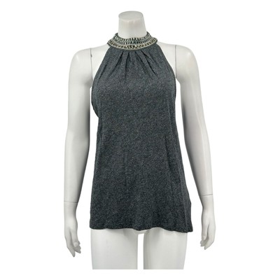 Vanessa Virginia Anthropologie Top Womens Small Sleeveless Embellished Collar