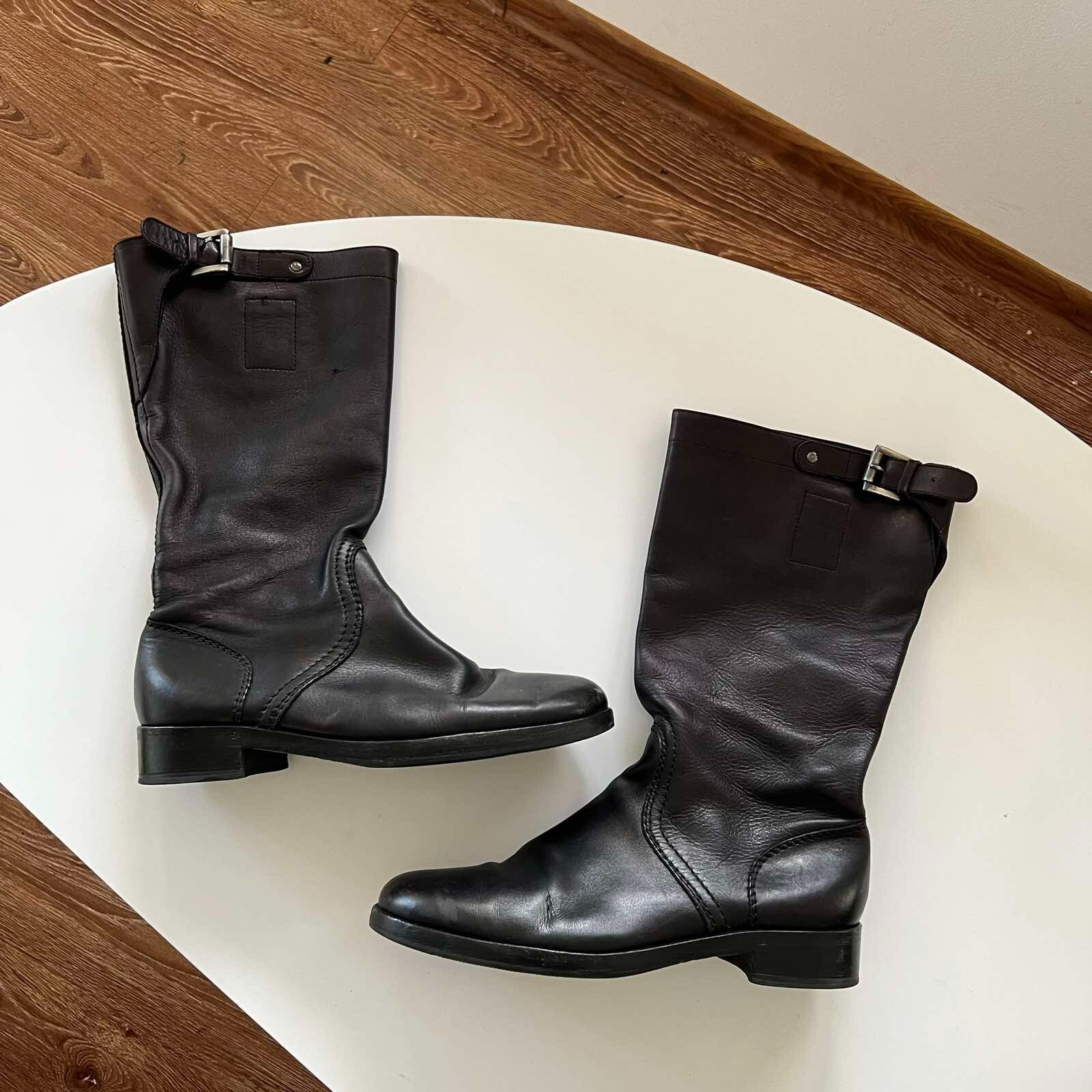 ミドルブーツ JIL SANDER  JIL SANDER Leather Boot Jil Sander // Black Leather Mid Calf Boot – VSP Consignment