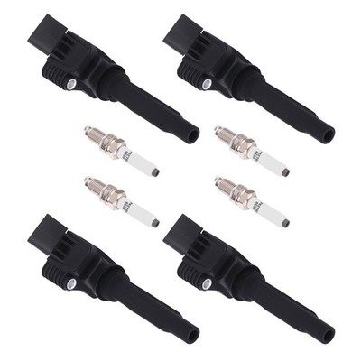 4pcs Ignition Coil & Spark Plugs for Volkswagen Jetta L4 1.4L 16-18 04C905110B