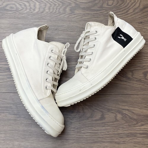 Rick Owens DRKSHDW Logo Patch Ramones Low 'Milk' - Size 44