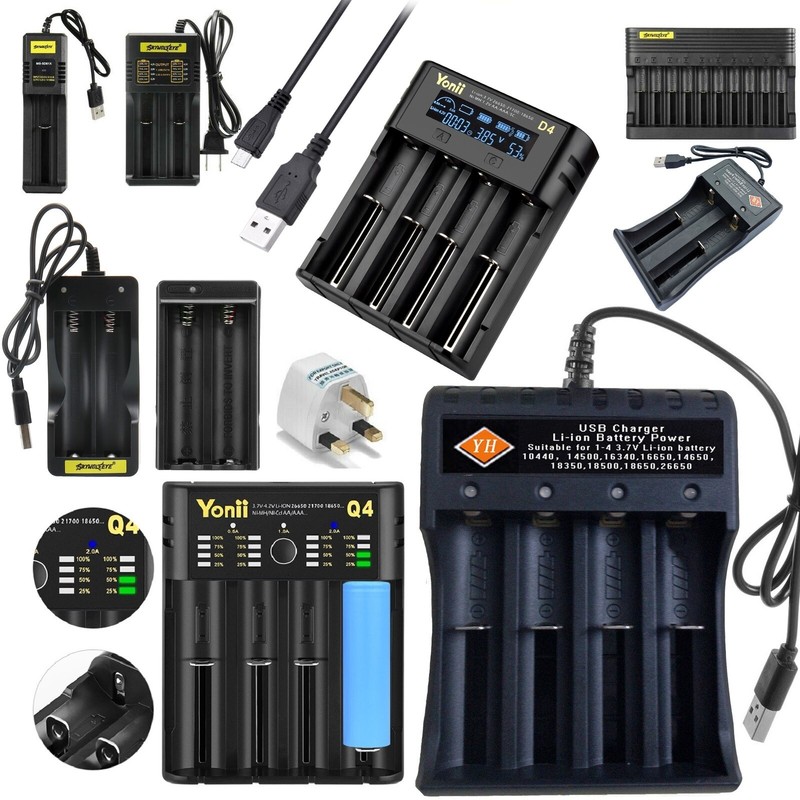1/2/4 Slots USB Intelligent Battery Charger 1865O/14500/2665