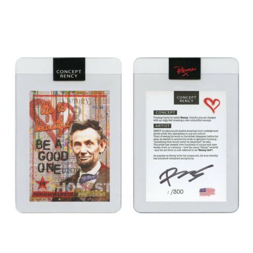 ABRAHAM LINCOLN President Rency Pop Art DIAMOND DUST Trading Card Signed S/N 300