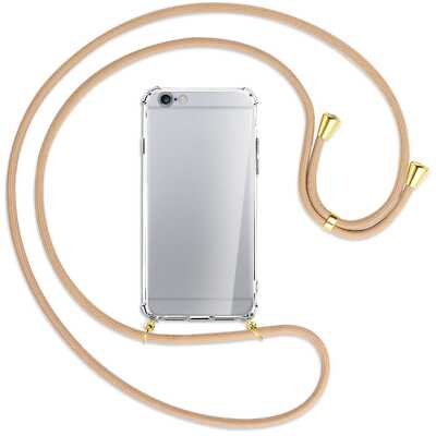 Handykette für Apple iPhone 6, 6S beige (G) Hülle mit Band Kordel zum Umhängen