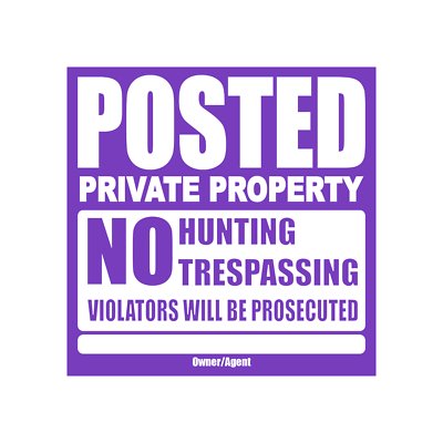 Posted Private Property No Trespassing Signs 11" x 11" - Tyvek Material
