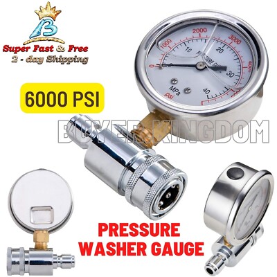 Dual Dial Gauge Scale Reader For Pressure Washer Pump Hose 3/8