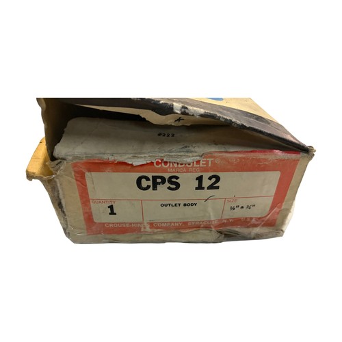 Crouse-Hinds CPS12 Condulet Outlet Body 1/2 & 3/4 in Conduit Junction Box