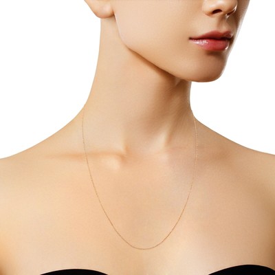 Haus of Brilliance Solid 10K Rose Gold 0.5mm Rope Chain Necklace Size 18'' Inches
