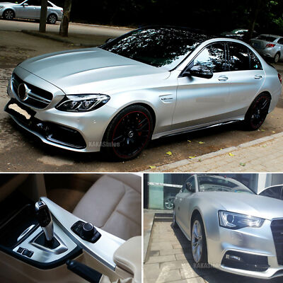 Stretch Car Satin Matte Chrome Metallic Vinyl Wrap Sticker Decal Strip Decors US