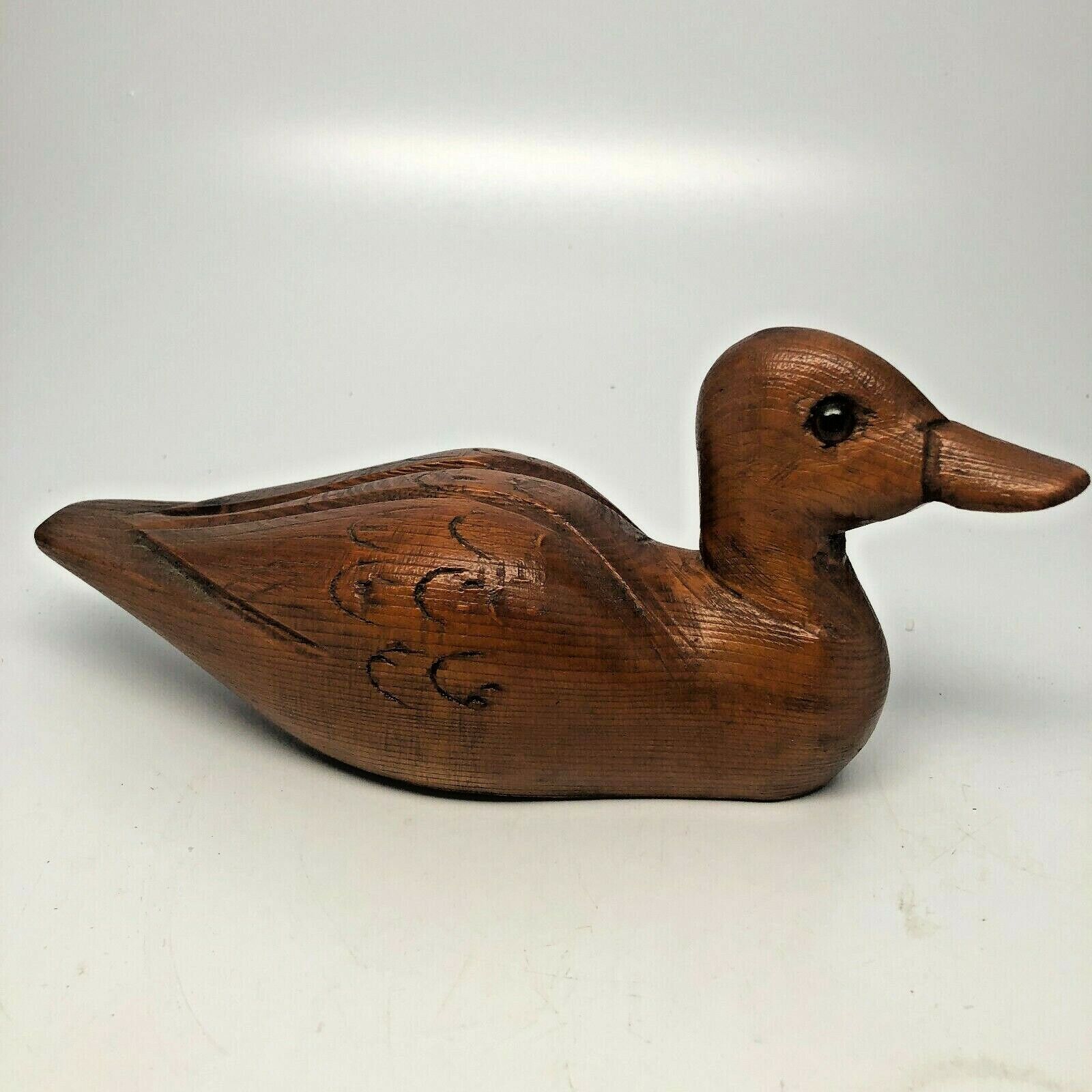 Vintage Hand Carved Wood Duck Decoy Folk Art Made in Canada 7 ...