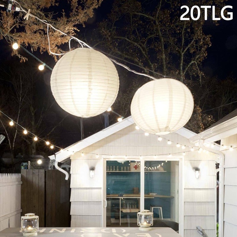 20X Papierlaterne Rund Lampenschirm Lampion Hängedekoration Deko Party Hochzeit