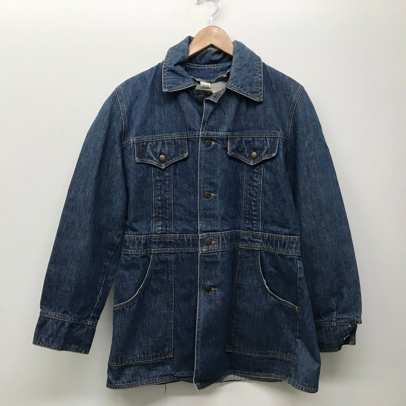 Vintage Levis Long Denim Jacket / Orange Tab Work Hippie Chore Coat 70s, C-76 | eBay Vintage Levis Long Denim Jacket / Orange Tab Work Hippie Chore Coat 70s, C-76 | eBay