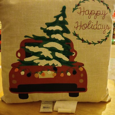 Happy Holidays Christmas Pillow By Holiday Living 