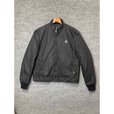 Love Moschino black cotton lined peace sign jacket Size 36