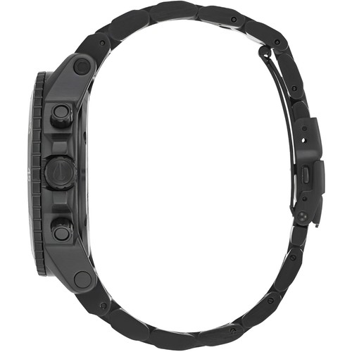 Pre-owned Nixon Men's Watch Ranger Quartz Chronograph Black Dial Steel Bracelet A549-602