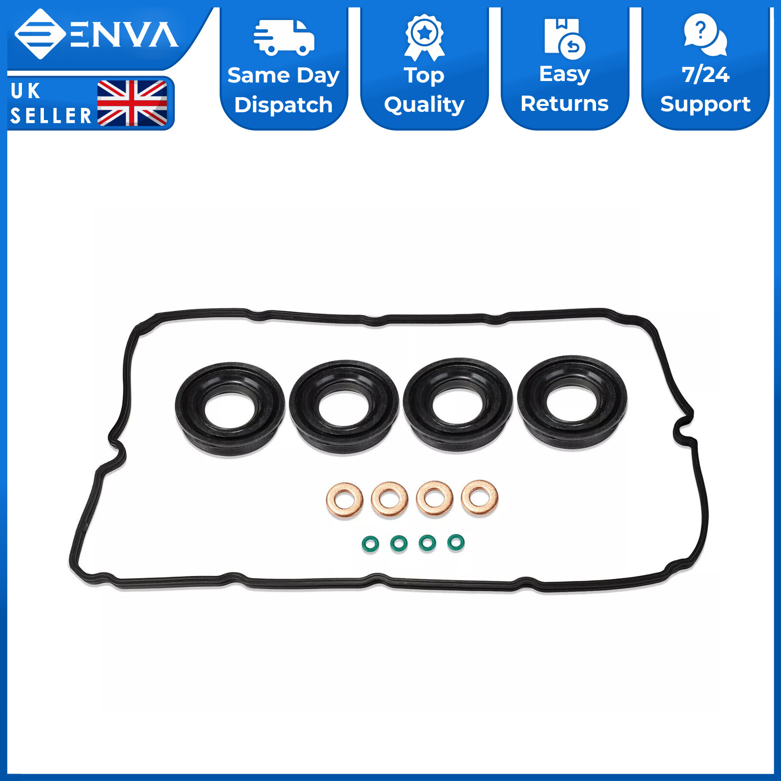 Rocker Cover FWD Camshaft Cover Injector Seals Bolts For Ford Transit Mk7 2.2