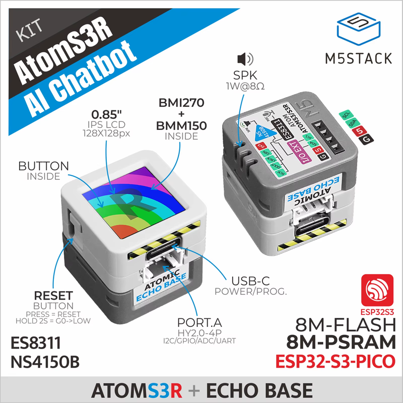 Official Atoms3R Al chatbot Kit (8MB PSRAM)