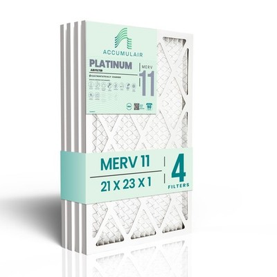 Accumulair Platinum 21x23x1 MERV 11 HVAC Air Filter 4Pack | Re...