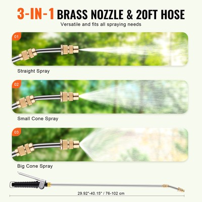 VEVOR ATV Sprayer 60 L/15.9 Gal ATV/UTV Spot Sprayer with A Nozzle Boom 1.9 GPM