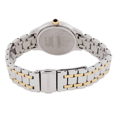 Pre-owned Seiko Discover More Quartz Diamond Silver Dial Two-tone Ladies Watch Srz550p1